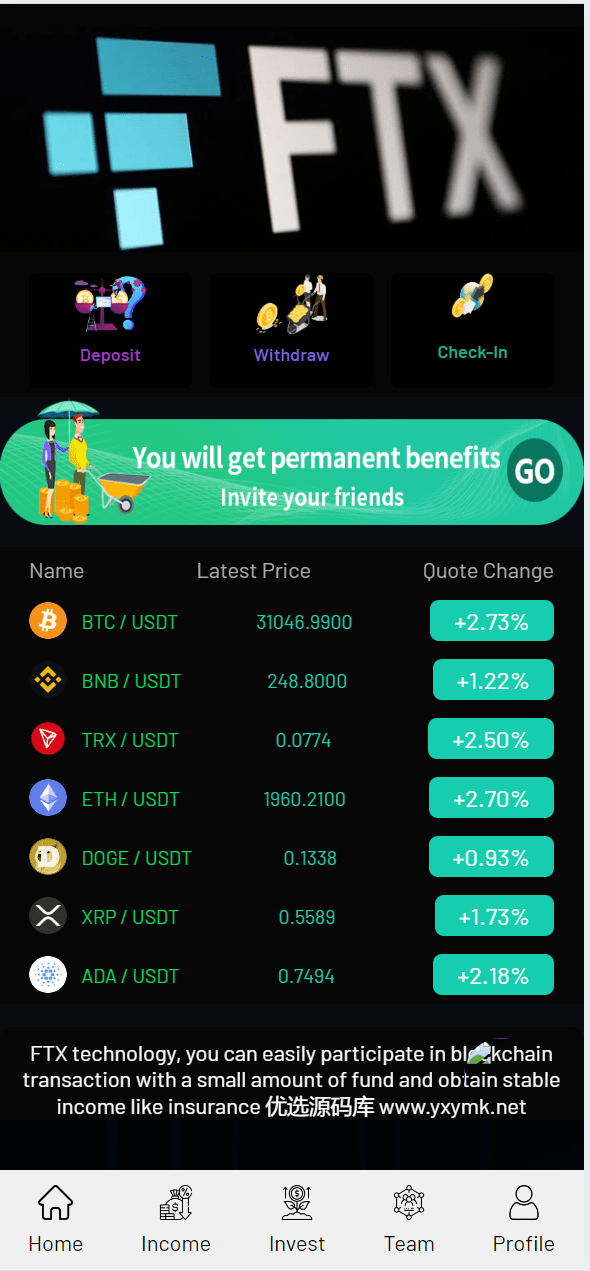 【站长亲测】海外FTX区块链理财投资系统源码+完美运行-源码社-精品源码聚集地